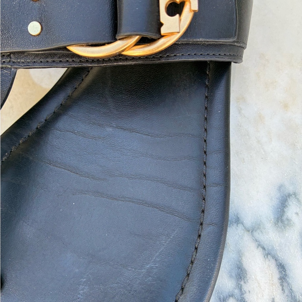 Tory Burch Black Marsden Sandal with gold buckle Worn once - Picture 6 of 9